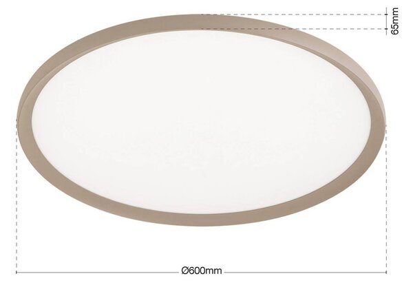 Stropné LED svetlo Kant, Ø 60 cm, khaki, kov/plast, Zelená, Obývacia izba / jedáleň, Hliník, Moderný, Závesné svietidlo