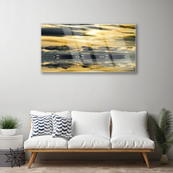 Obraz na skle Kamene voda umenie 100x50 cm 2 Prívesky