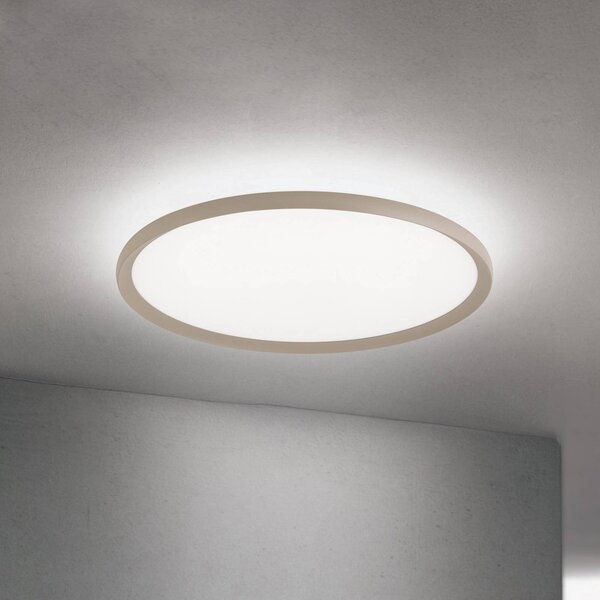 Stropné LED svetlo Kant, Ø 60 cm, khaki, kov/plast, Zelená, Obývacia izba / jedáleň, Hliník, Moderný, Závesné svietidlo