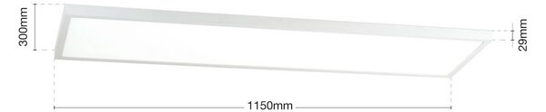 ORION stropné LED svetlo Disc, biele, dĺžka 115 cm, kov, Biela / opálová, Obývacia izba / jedáleň, Hliník, Moderný, Stropné svetlo