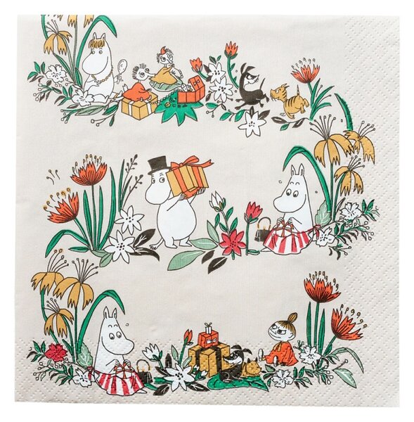 Havi Servítky Moomin Misteli 33x33cm, 20ks / béžové