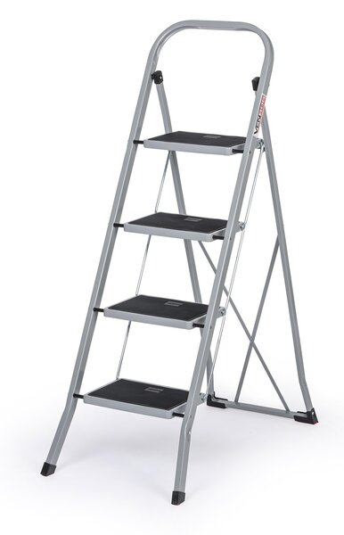Oceľové skladacie schodíky, 930 mm, 4 stupne
