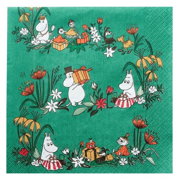 Havi Servítky Moomin Misteli 33x33cm, 20ks / zelené