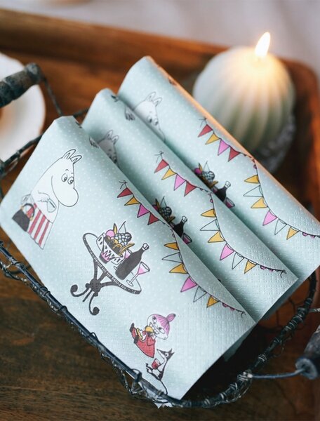 Havi Servítky Moomin Kestit 33x33cm, 20ks / mätové