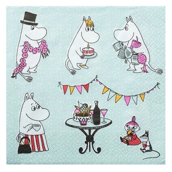Havi Servítky Moomin Kestit 33x33cm, 20ks / mätové