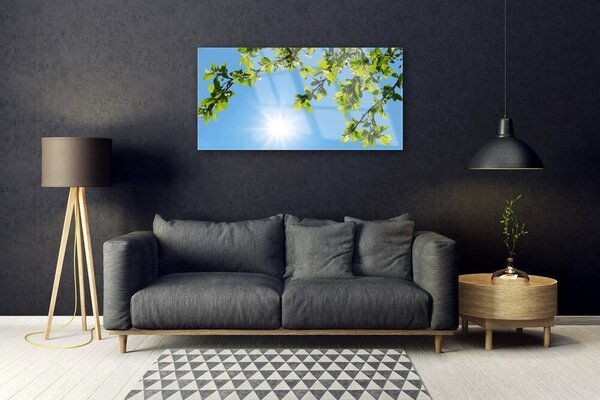 Obraz na skle Slnko príroda 100x50 cm 2 Prívesky