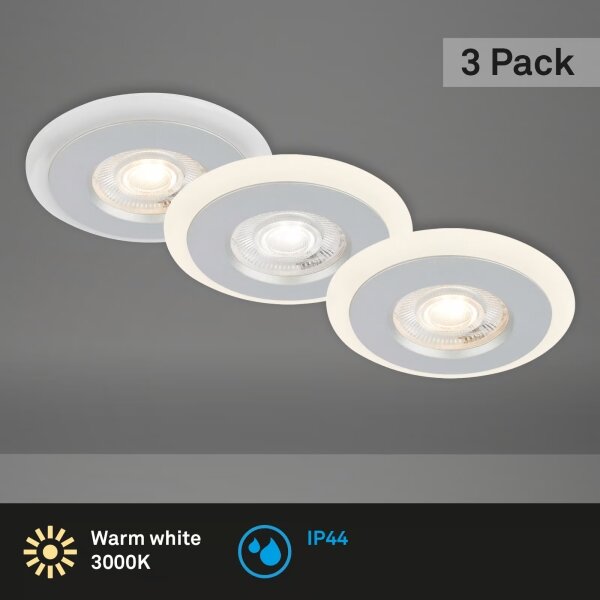 Briloner 7039034-SADA 3xLED Kúpeľňové podhľadové svietidlo 3xLED/5W/230V IP44 matný chróm