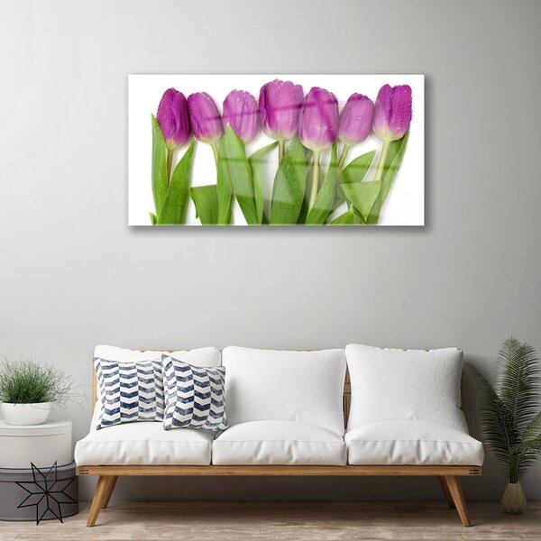 Obraz na skle Tulipány kvety rastlina 100x50 cm 2 Prívesky
