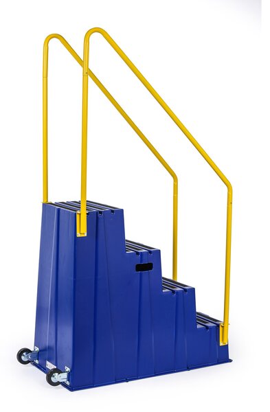 Mobilné bezpečnostné schodíky so zábradlím, 4 schodíky