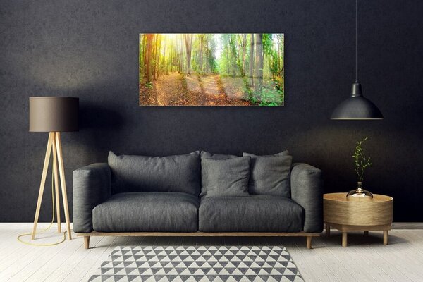 Obraz na skle Les príroda 100x50 cm 2 Prívesky