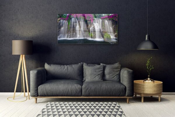 Obraz na skle Vodopád príroda 100x50 cm 2 Prívesky