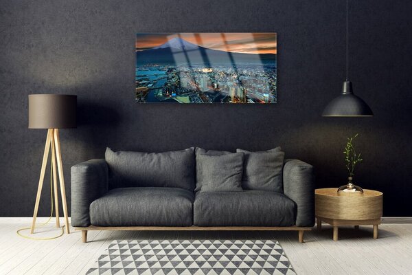 Obraz na skle Mesto hora dmy 100x50 cm 2 Prívesky