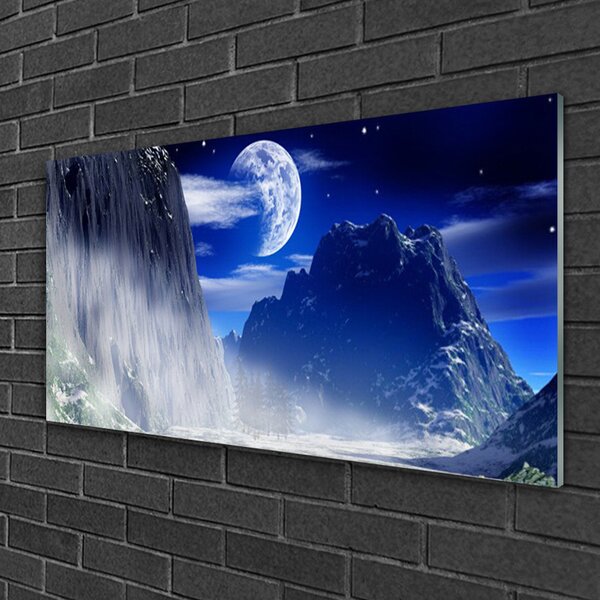 Obraz na skle Hory noc príroda 100x50 cm 2 Prívesky
