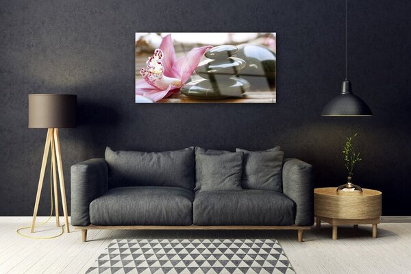 Obraz na skle Kvet kamene umenie 100x50 cm 2 Prívesky