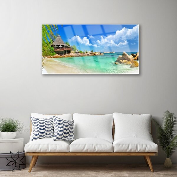 Skleneny obraz Pláž more príroda 100x50 cm 2 Prívesky