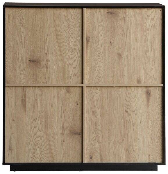 KOMODA, čierna, farba duba, 110/115,5/40 cm Xora - Komody