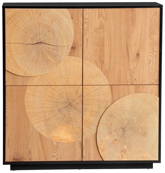 KOMODA, čierna, farba duba, 110/115,5/40 cm Xora - Komody