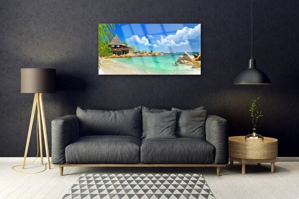 Skleneny obraz Pláž more príroda 100x50 cm 2 Prívesky