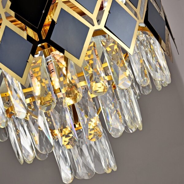 Brilagi - Luster na reťazi CRISTAL 5xE14/40W/230V pr. 38 cm zlatá/čierna