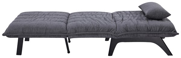 ROZKLADACIE KRESLO, drevo, kov, textil, sivá Stylife - Postele