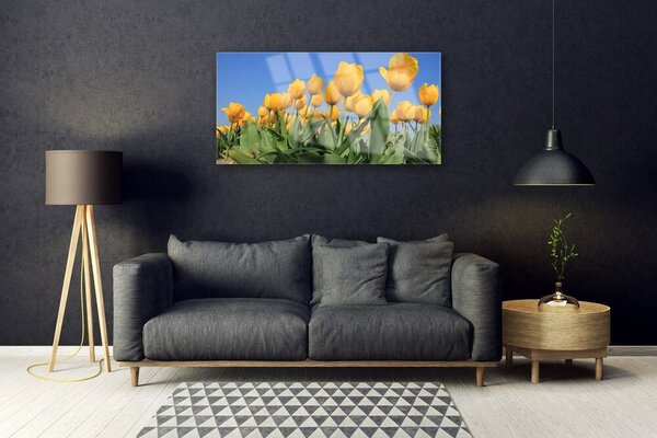 Skleneny obraz Tulipány kvety rastlina 100x50 cm 2 Prívesky