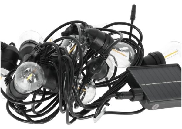 LED stmievateľný solárny svetelný reťazec STARLIGHT NEO 10xE27/3,7V 2700K IP54 1200 mAh 11,5m + DO