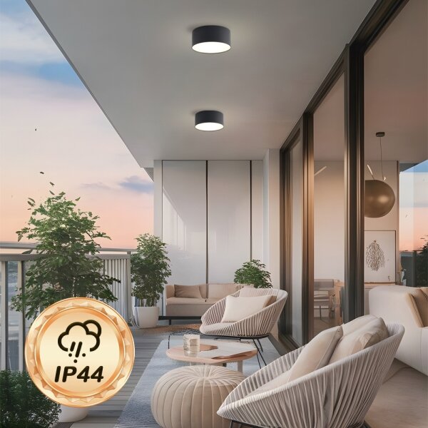 Brilagi - LED kúpeľňové stropné svietidlo FORIS LED/20W/230V priemer 15 cm čierne IP44