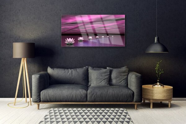Skleneny obraz Kvety voda rastlina príroda 100x50 cm 2 Prívesky