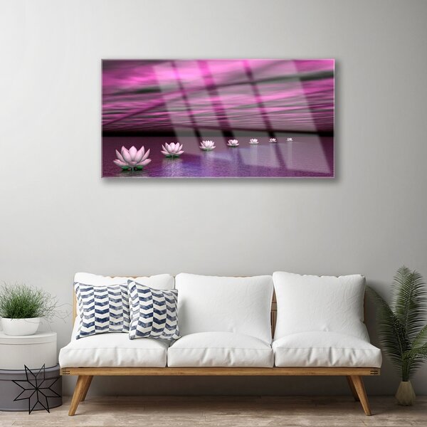 Skleneny obraz Kvety voda rastlina príroda 100x50 cm 2 Prívesky