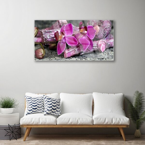 Skleneny obraz Drevo kvety rastlina príroda 100x50 cm 2 Prívesky