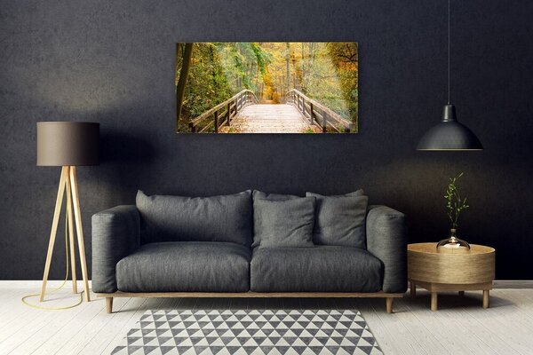 Skleneny obraz Les most architektúra 100x50 cm 2 Prívesky