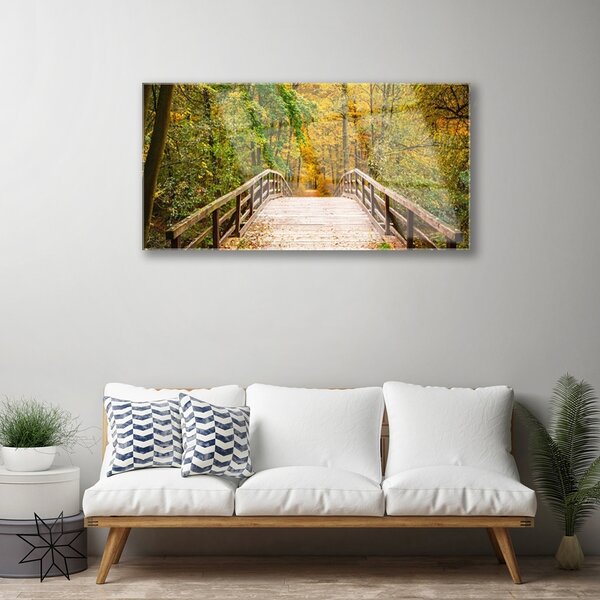 Skleneny obraz Les most architektúra 100x50 cm 2 Prívesky