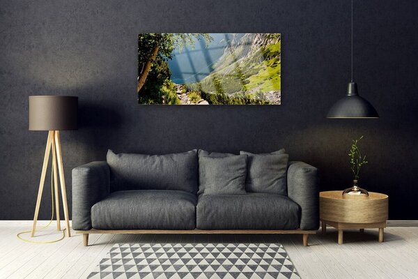 Skleneny obraz Hora les príroda 100x50 cm 2 Prívesky