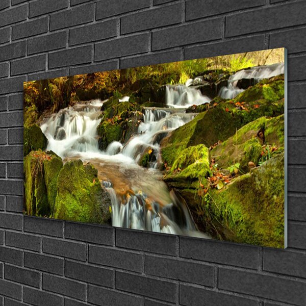 Skleneny obraz Vodopád skaly príroda 100x50 cm 2 Prívesky