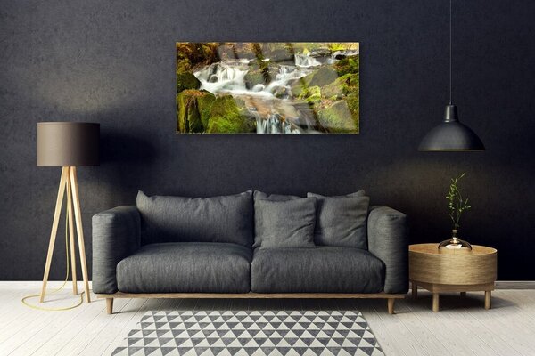 Skleneny obraz Vodopád skaly príroda 100x50 cm 2 Prívesky