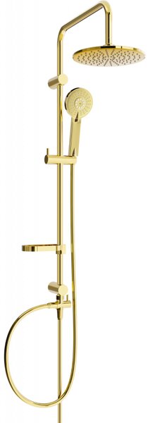 Mexen - X40 sprchový set s hornou hlavicou 22 cm, zlatá, 798404091-50