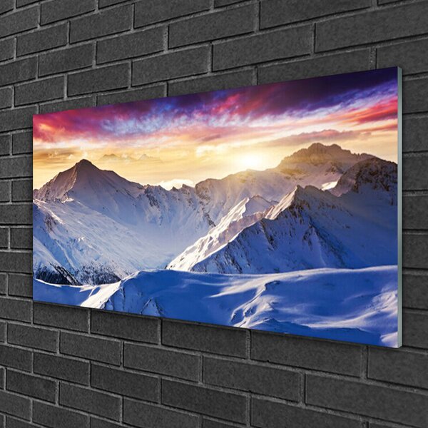 Skleneny obraz Hory sneh príroda 100x50 cm 2 Prívesky