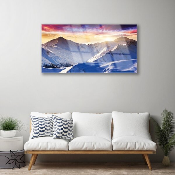 Skleneny obraz Hory sneh príroda 100x50 cm 2 Prívesky