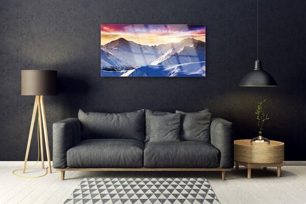 Skleneny obraz Hory sneh príroda 100x50 cm 2 Prívesky