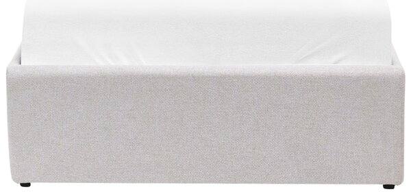 Posteľ s úložným priestorom svetlosivá čalúnená 90 x 200 cm čalúnený rám postele s roštom moderný dizajn
