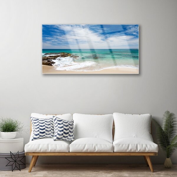 Skleneny obraz Pláž more príroda 100x50 cm 2 Prívesky