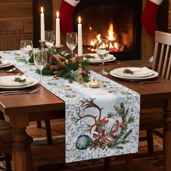 Vianočný gobelínový behúň na stôl 45x140 cm Christmas time Farba Viacfarebná Rozmery 45x140 cm