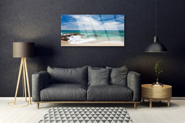 Skleneny obraz Pláž more príroda 100x50 cm 2 Prívesky