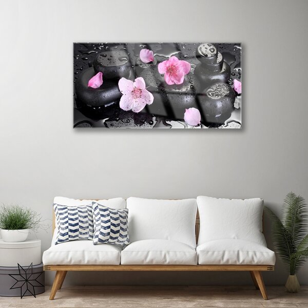 Skleneny obraz Kvet kamene umenie 100x50 cm 2 Prívesky
