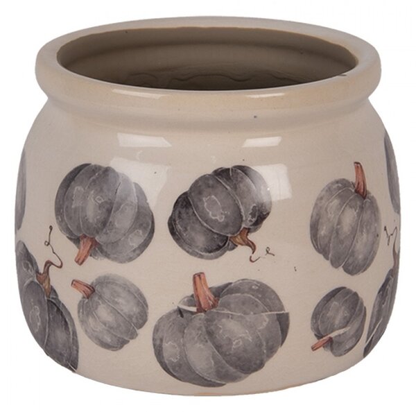 Keramický kvetináč s tekvicami Country Style Pumpkin S - Ø 12*10 cm - Clayre & Eef