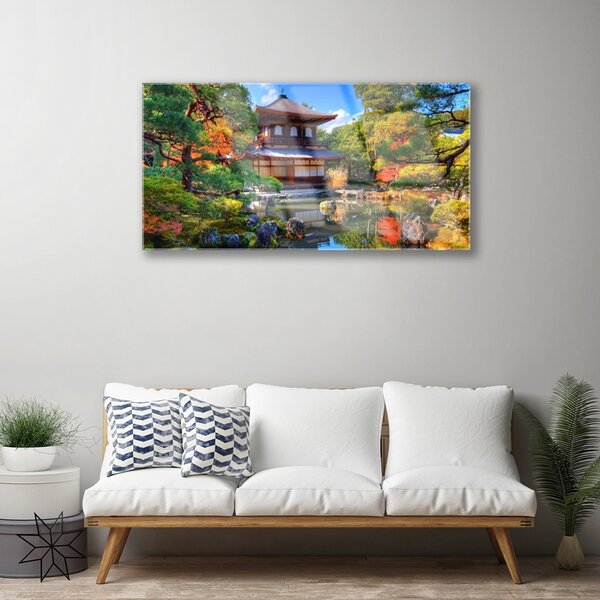 Skleneny obraz Záhrada japonsko krajina 100x50 cm 2 Prívesky