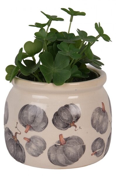 Keramický kvetináč s tekvicami Country Style Pumpkin S - Ø 12*10 cm - Clayre & Eef