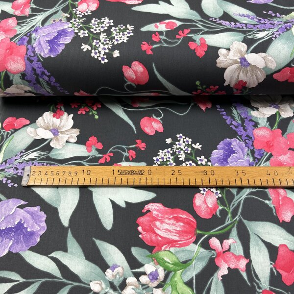 Ervi Bavlnená látka/plátno š.240 cm - Kvetinová elegancia 2 - 30132-4, metráž