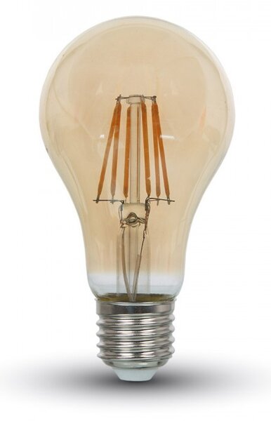 V-TAC Jantárová LED filament žiarovka E27 A67 10W