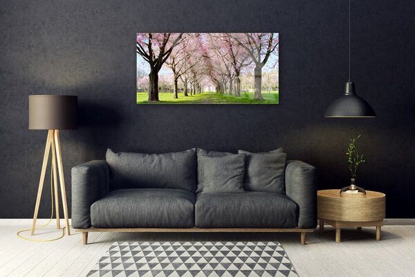 Skleneny obraz Chodník stromy príroda 100x50 cm 2 Prívesky